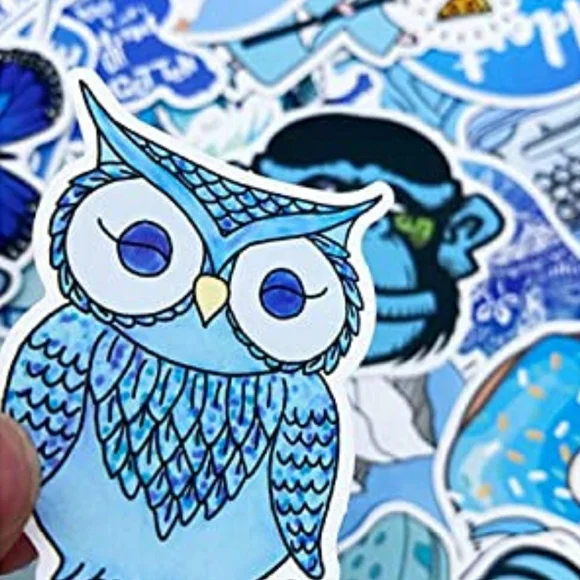 50 Stickers | 2 inch | Matte Finish | Blue | Brand New - Picture 4 of 9